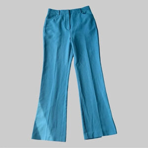 Oak + Fort Turquoise Bootcut Flared Leg  Back Slits Trouser Pants